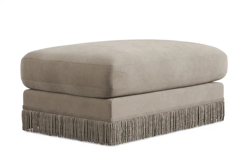 Arken Lyx Rektangulär Fotpall i Sammet - Beige - Möbler - Vardagsrum - Stolar & sittmöbler - Pallar - Fotpall