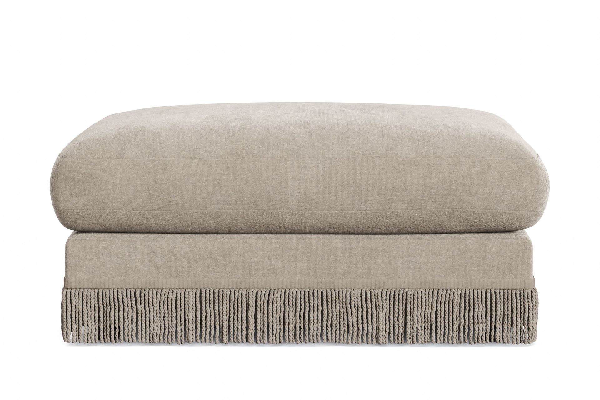 Arken Lyx Rektangul&auml;r Fotpall i Sammet - Beige