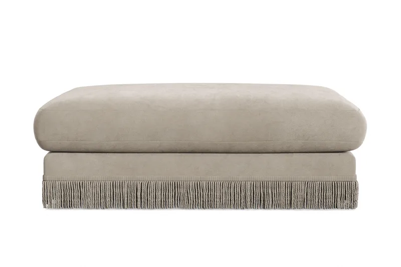 Arken Lyx Rektangulär Fotpall i Sammet, Beige