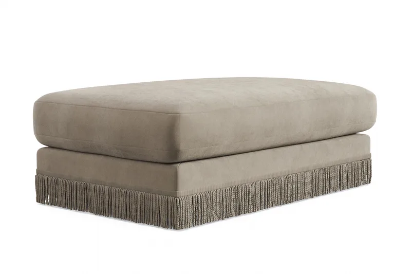 Arken Lyx Rektangulär Fotpall i Sammet - Beige - Möbler - Vardagsrum - Stolar & sittmöbler - Pallar - Fotpall