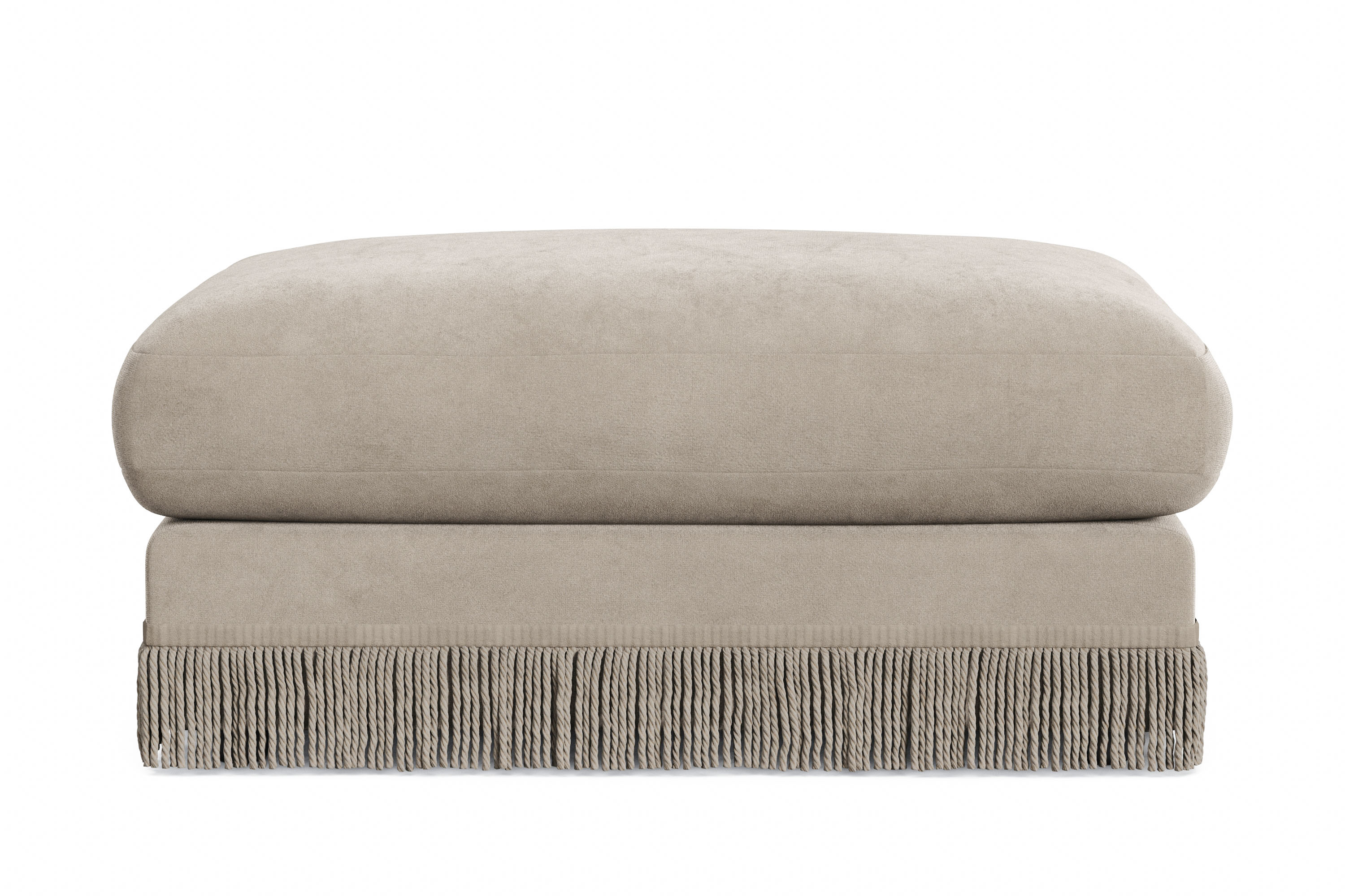 arken lyx rektangulär fotpall i sammet - beige