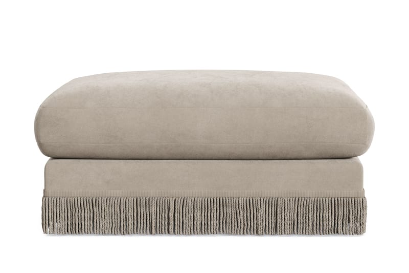 Arken Lyx Rektangulär Fotpall i Sammet, Beige