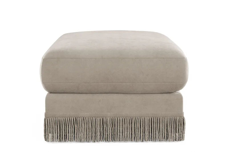 Arken Lyx Rektangulär Fotpall i Sammet - Beige - Möbler - Vardagsrum - Stolar & sittmöbler - Pallar - Fotpall