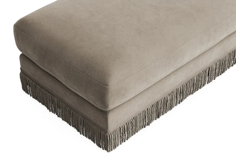 Arken Lyx Rektangulär Fotpall i Sammet - Beige - Möbler - Vardagsrum - Stolar & sittmöbler - Pallar - Fotpall