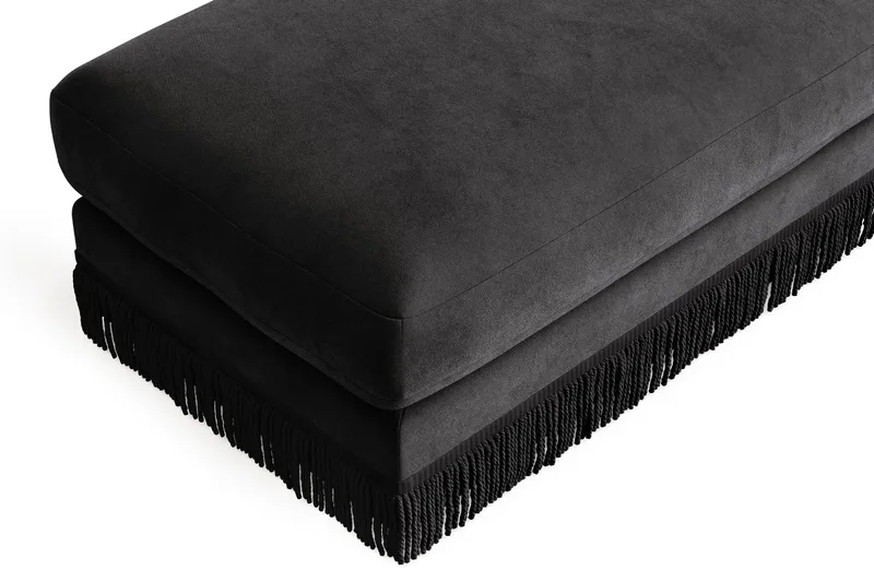 Arken Lyx Rektangulär Fotpall i Sammet - Mörkgrå - Möbler - Vardagsrum - Stolar & sittmöbler - Pallar - Fotpall