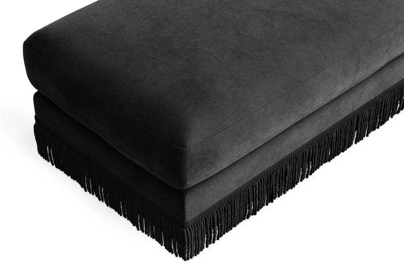 Arken Lyx Rektangulär Fotpall i Sammet - Mörkgrå - Möbler - Vardagsrum - Stolar & sittmöbler - Pallar - Fotpall