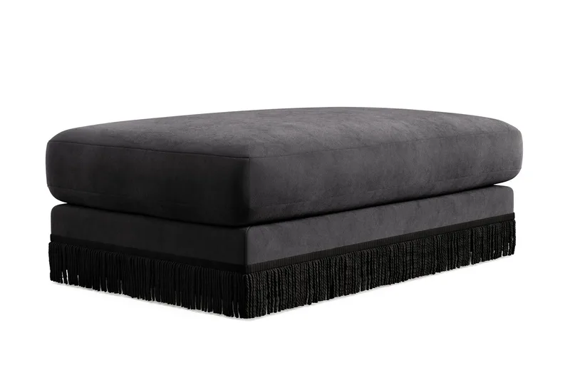 Arken Lyx Rektangulär Fotpall i Sammet - Mörkgrå - Möbler - Vardagsrum - Stolar & sittmöbler - Pallar - Fotpall