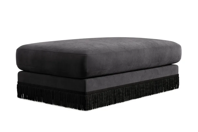 Arken Lyx Rektangulär Fotpall i Sammet - Mörkgrå - Möbler - Vardagsrum - Stolar & sittmöbler - Pallar - Fotpall