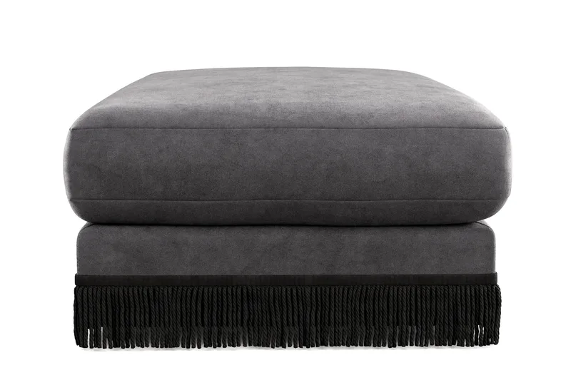 Arken Lyx Rektangulär Fotpall i Sammet - Mörkgrå - Möbler - Vardagsrum - Stolar & sittmöbler - Pallar - Fotpall