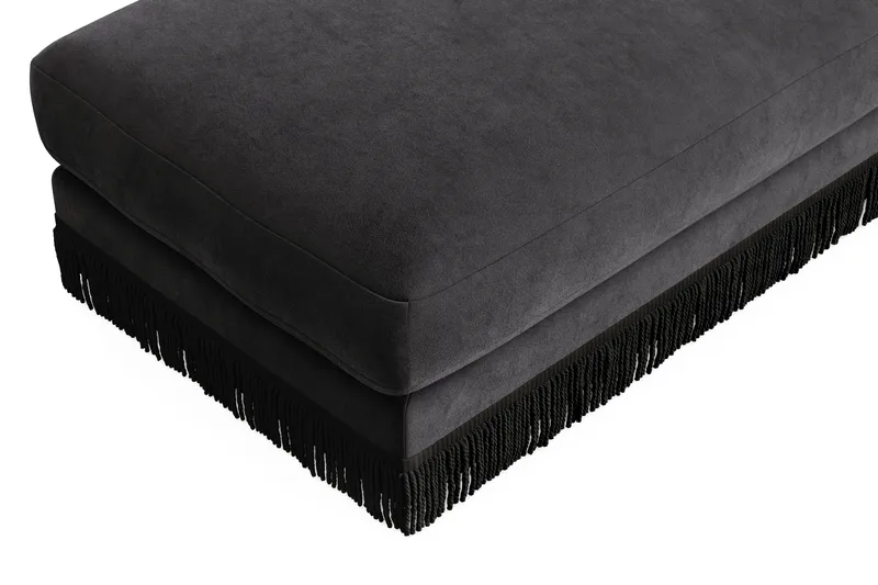 Arken Lyx Rektangulär Fotpall i Sammet - Mörkgrå - Möbler - Vardagsrum - Stolar & sittmöbler - Pallar - Fotpall