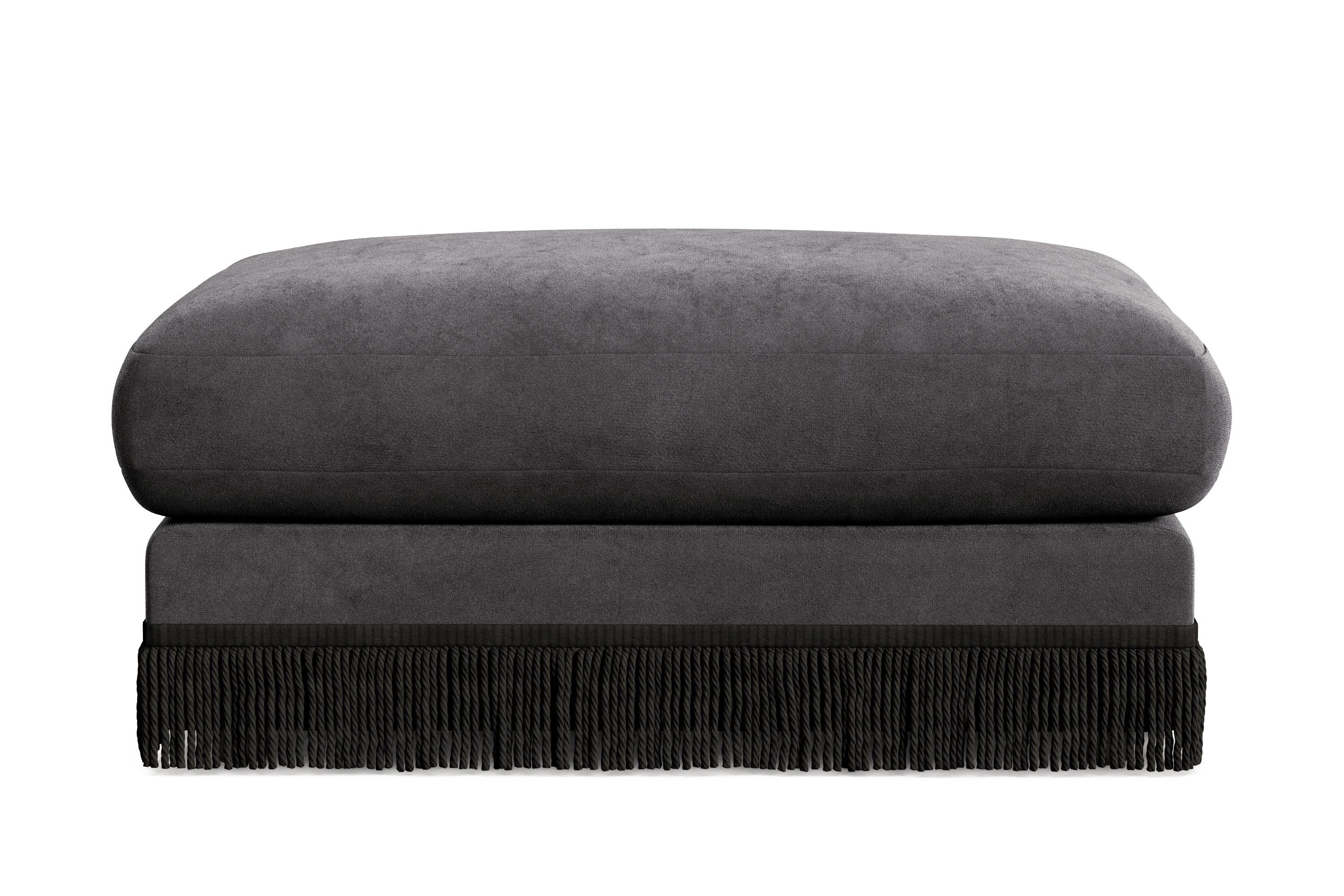 arken lyx rektangulär fotpall i sammet - mörkgrå