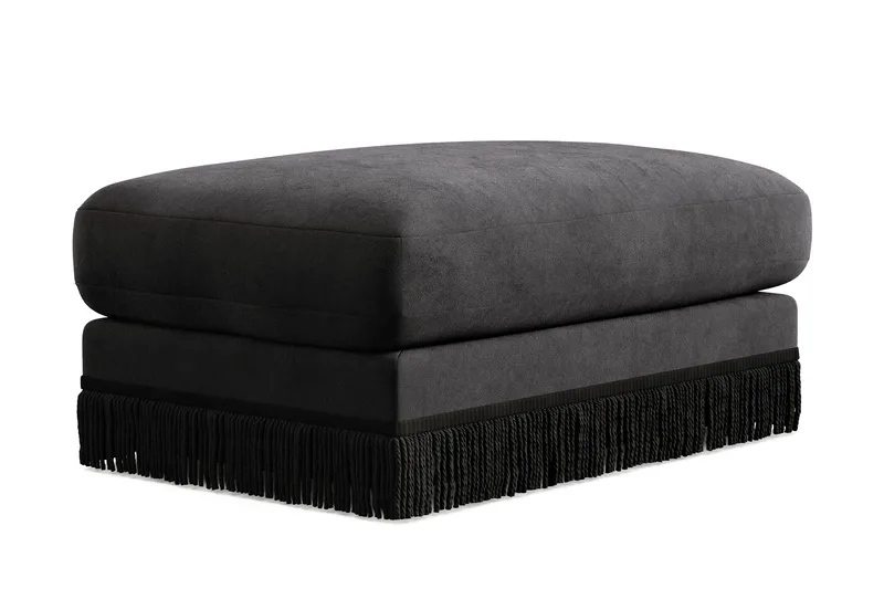 Arken Lyx Rektangulär Fotpall i Sammet - Mörkgrå - Möbler - Vardagsrum - Stolar & sittmöbler - Pallar - Fotpall