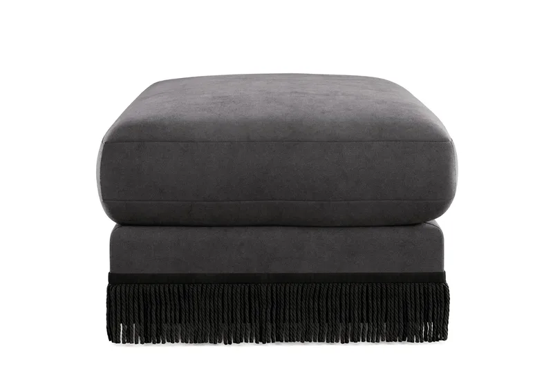 Arken Lyx Rektangulär Fotpall i Sammet - Mörkgrå - Möbler - Vardagsrum - Stolar & sittmöbler - Pallar - Fotpall