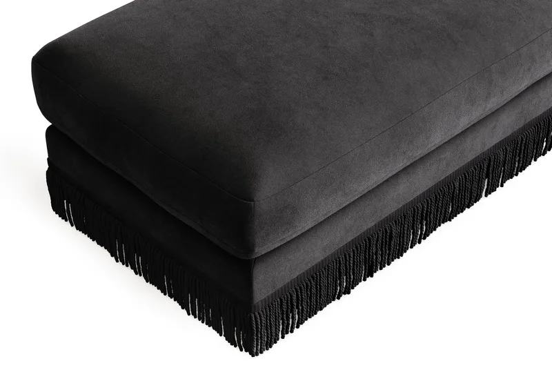 Arken Lyx Rektangulär Fotpall i Sammet - Mörkgrå - Möbler - Vardagsrum - Stolar & sittmöbler - Pallar - Fotpall