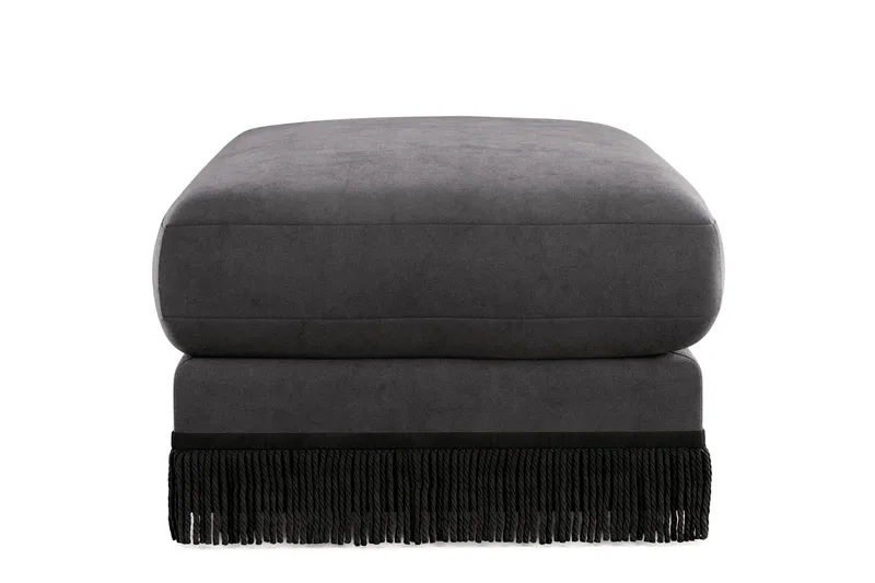 Arken Lyx Rektangulär Fotpall i Sammet - Mörkgrå - Möbler - Vardagsrum - Stolar & sittmöbler - Pallar - Fotpall