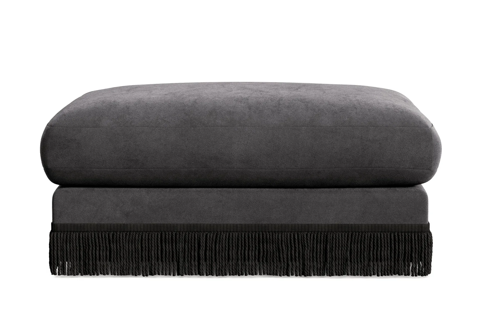 arken lyx rektangulär fotpall i sammet - mörkgrå