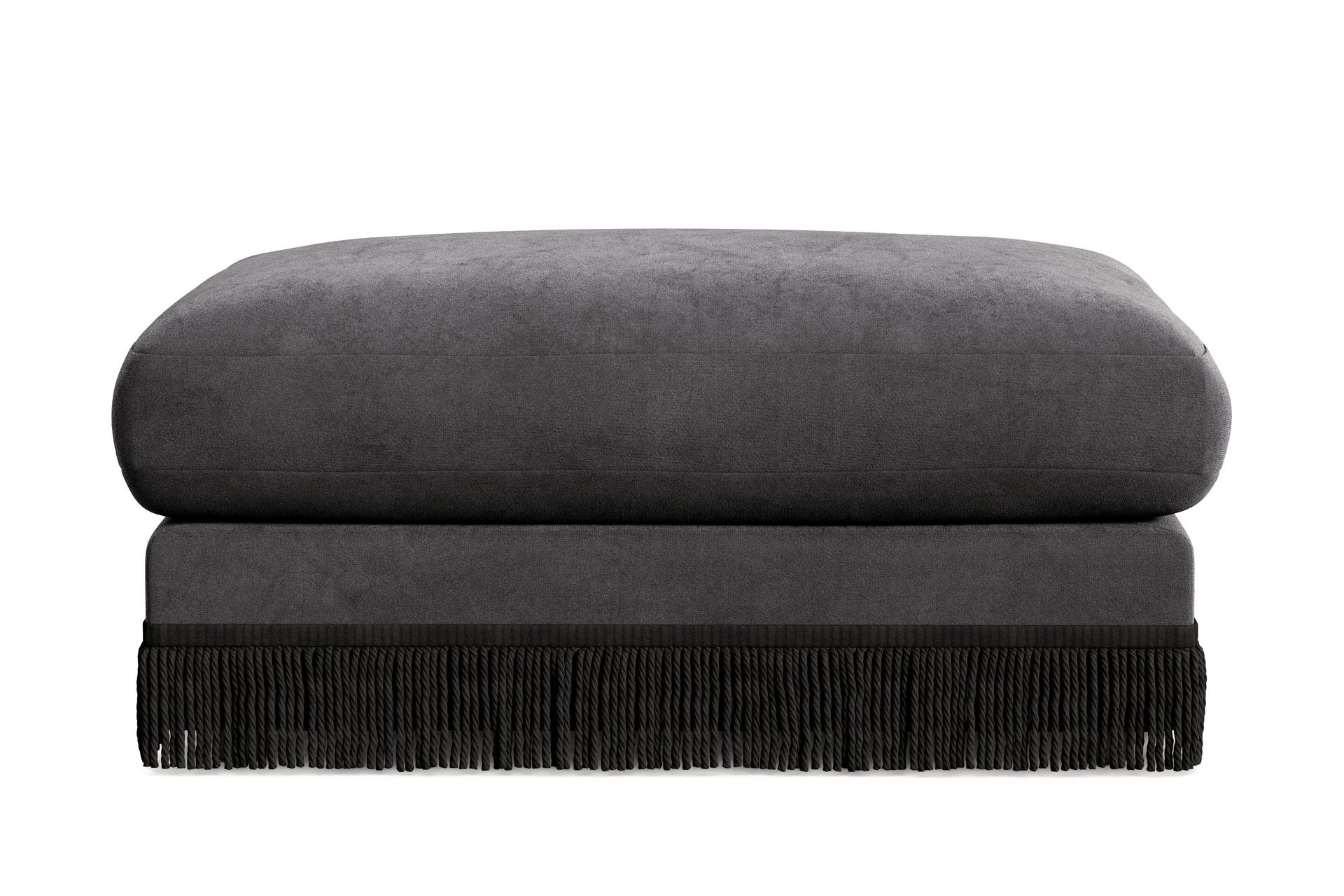 Arken Lyx Rektangul&auml;r Fotpall i Sammet - M&ouml;rkgr&aring;