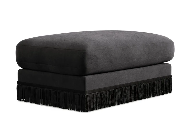 Arken Lyx Rektangulär Fotpall i Sammet - Mörkgrå - Möbler - Vardagsrum - Stolar & sittmöbler - Pallar - Fotpall