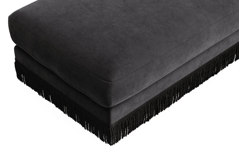 Arken Lyx Rektangulär Fotpall i Sammet - Mörkgrå - Möbler - Vardagsrum - Stolar & sittmöbler - Pallar - Fotpall