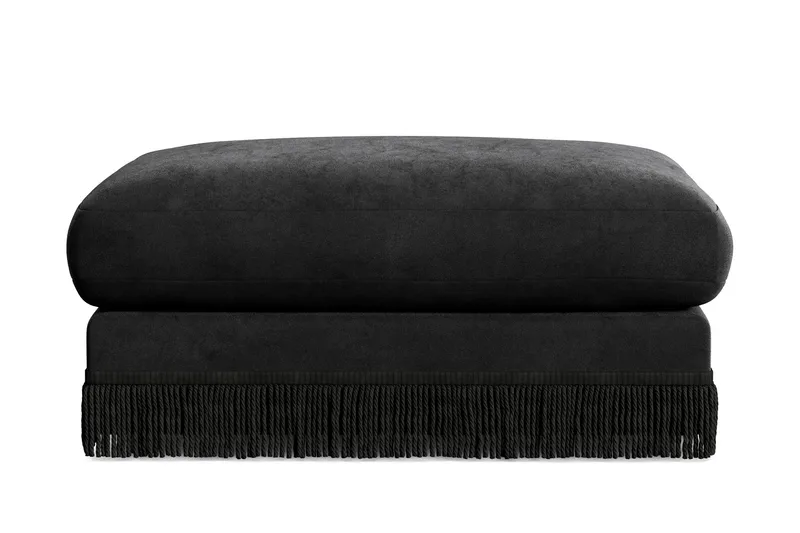 Arken Lyx Rektangulär Fotpall i Sammet, Svart