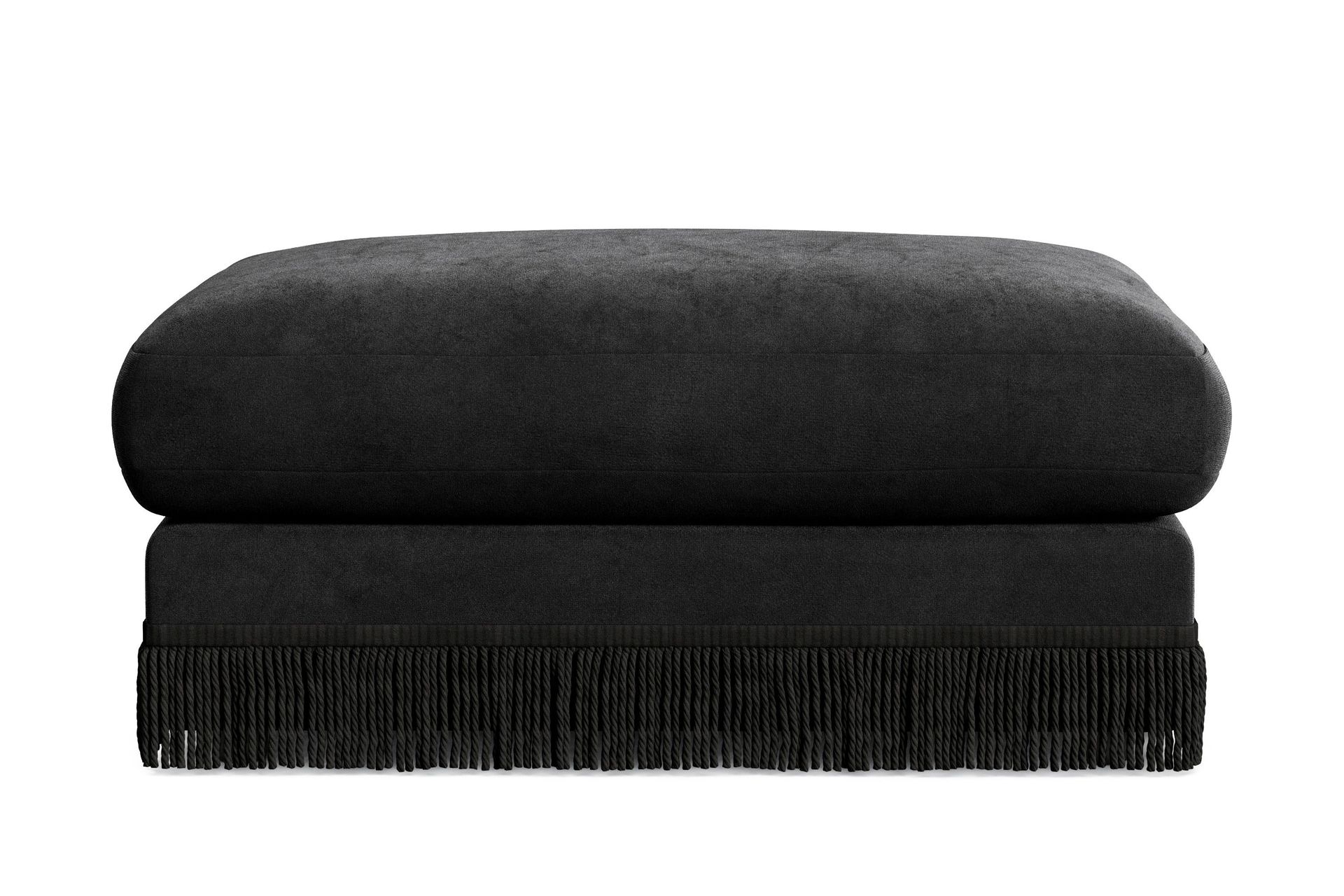 Arken Lyx Rektangul&auml;r Fotpall i Sammet - Svart