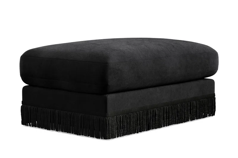 Arken Lyx Rektangulär Fotpall i Sammet - Svart - Möbler - Vardagsrum - Stolar & sittmöbler - Pallar - Fotpall
