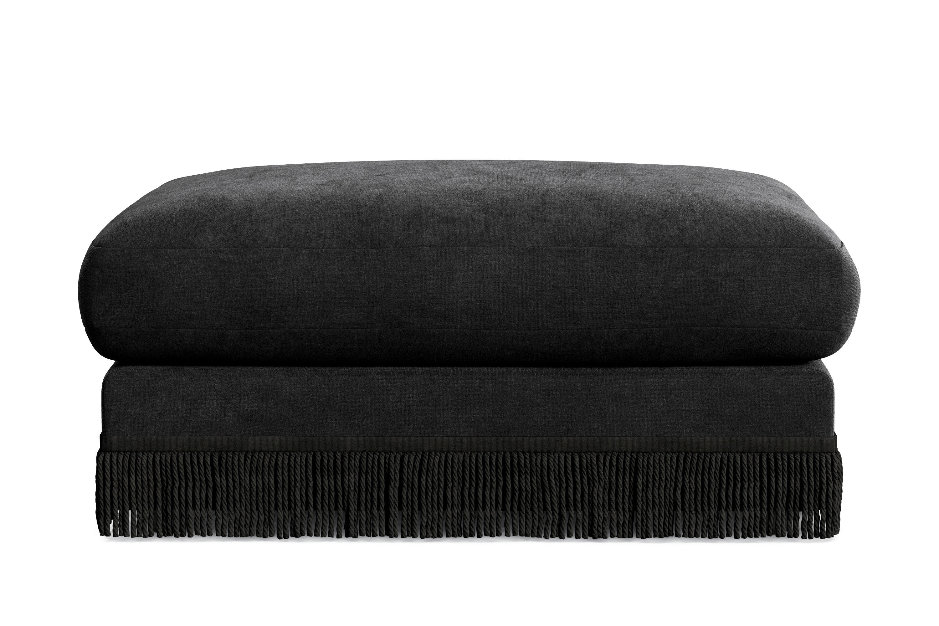 arken lyx rektangulär fotpall i sammet - svart