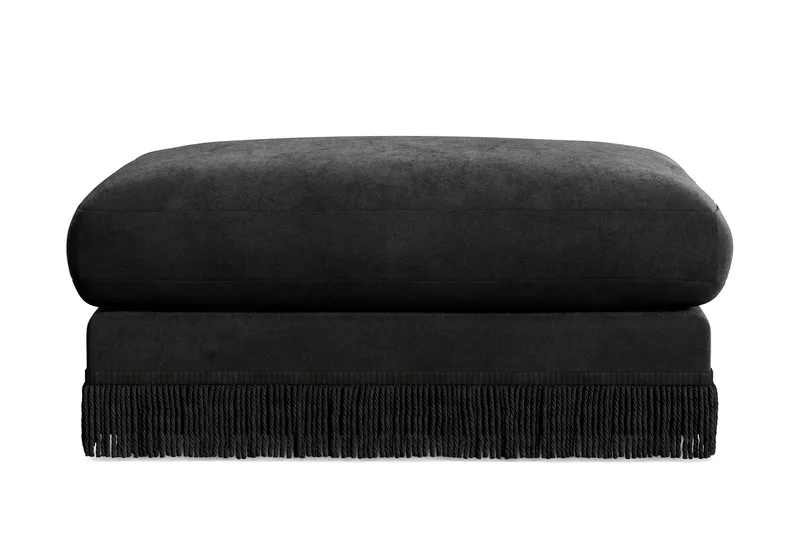 Arken Lyx Rektangulär Fotpall i Sammet, Svart