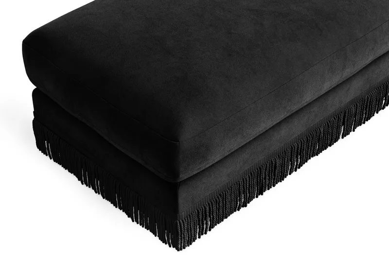 Arken Lyx Rektangulär Fotpall i Sammet - Svart - Möbler - Vardagsrum - Stolar & sittmöbler - Pallar - Fotpall