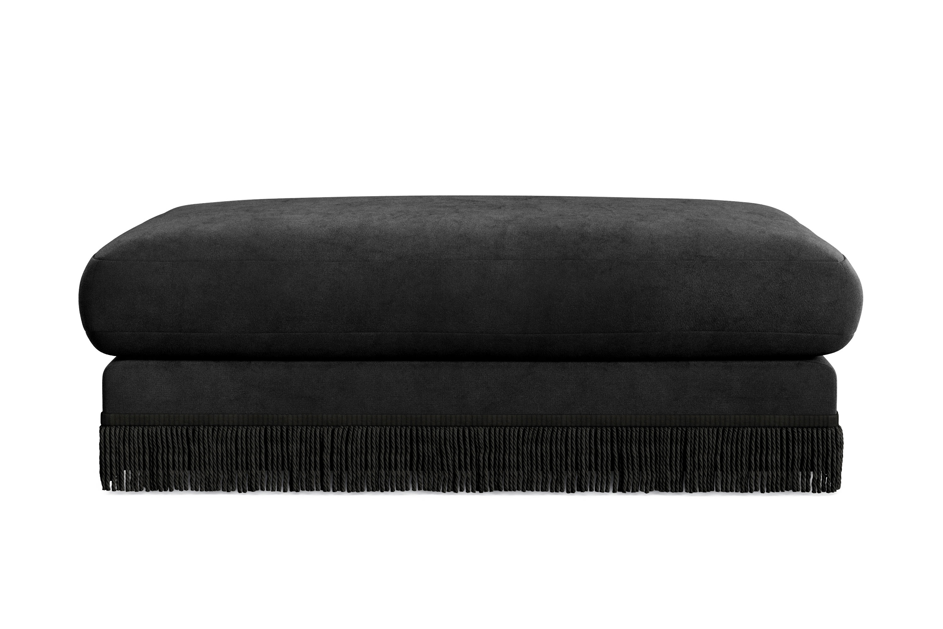 arken lyx rektangulär fotpall i sammet - svart