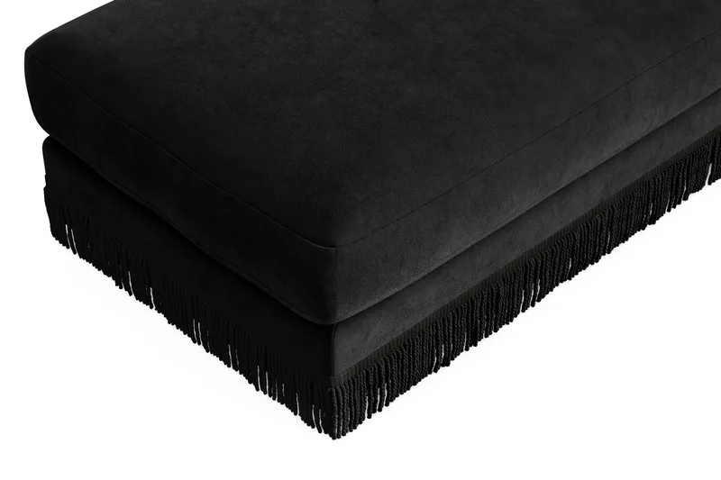 Arken Lyx Rektangulär Fotpall i Sammet - Svart - Möbler - Vardagsrum - Stolar & sittmöbler - Pallar - Fotpall
