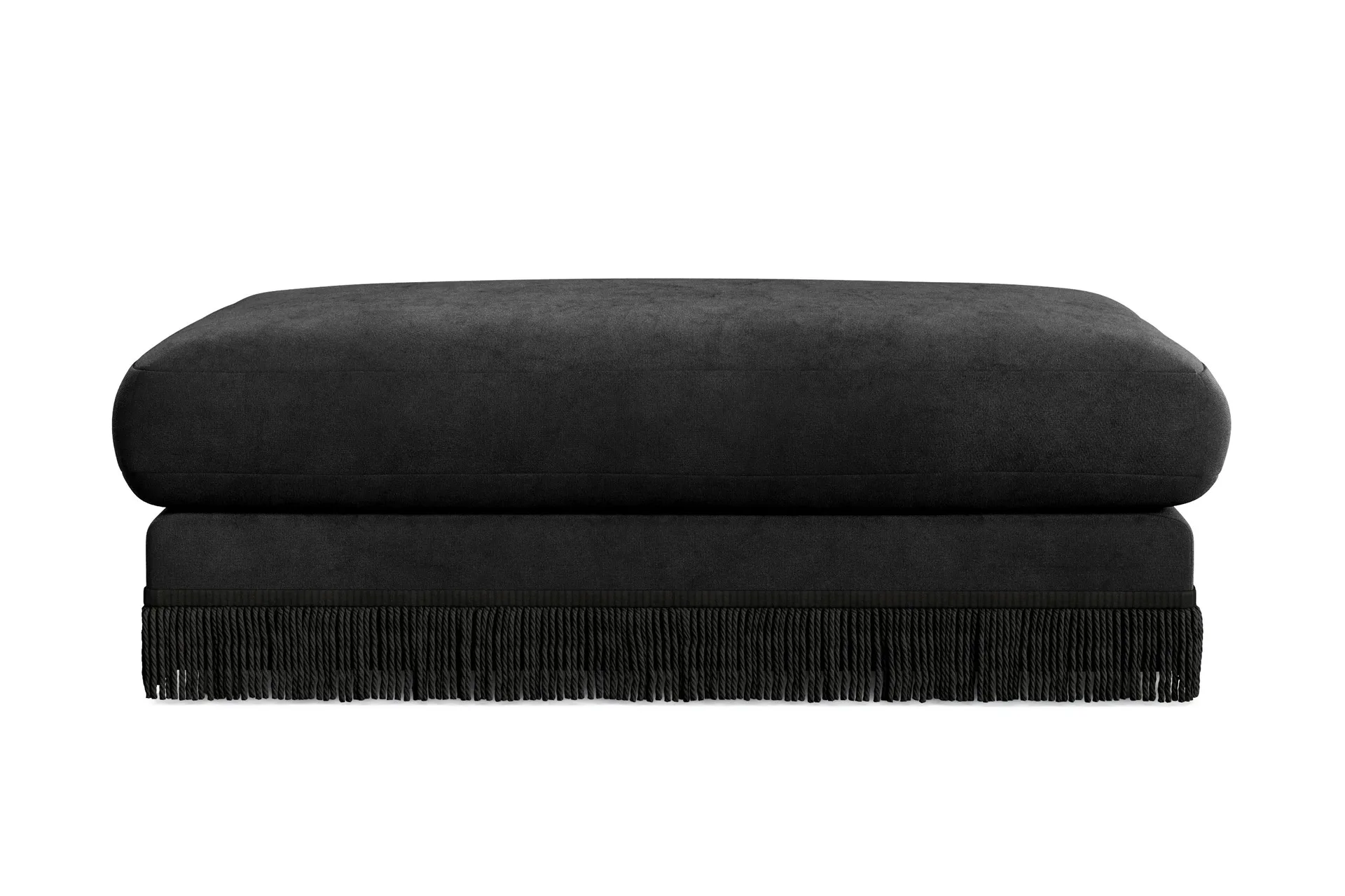 arken lyx rektangulär fotpall i sammet - svart