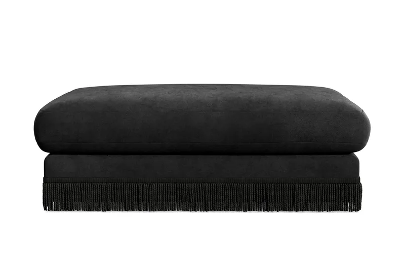 Arken Lyx Rektangulär Fotpall i Sammet, Svart