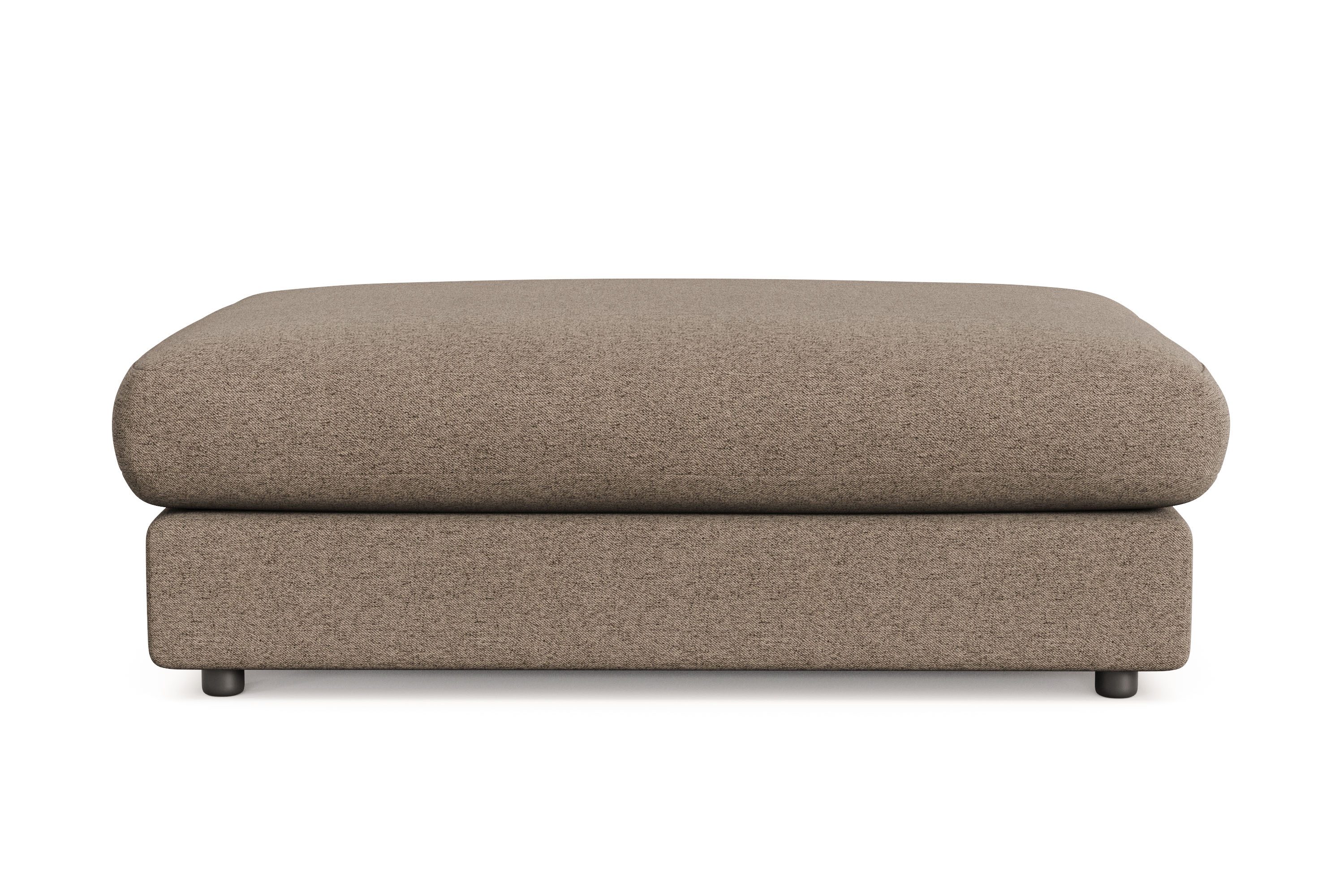 arken lyx rektangulär fotpall i tyg - brun