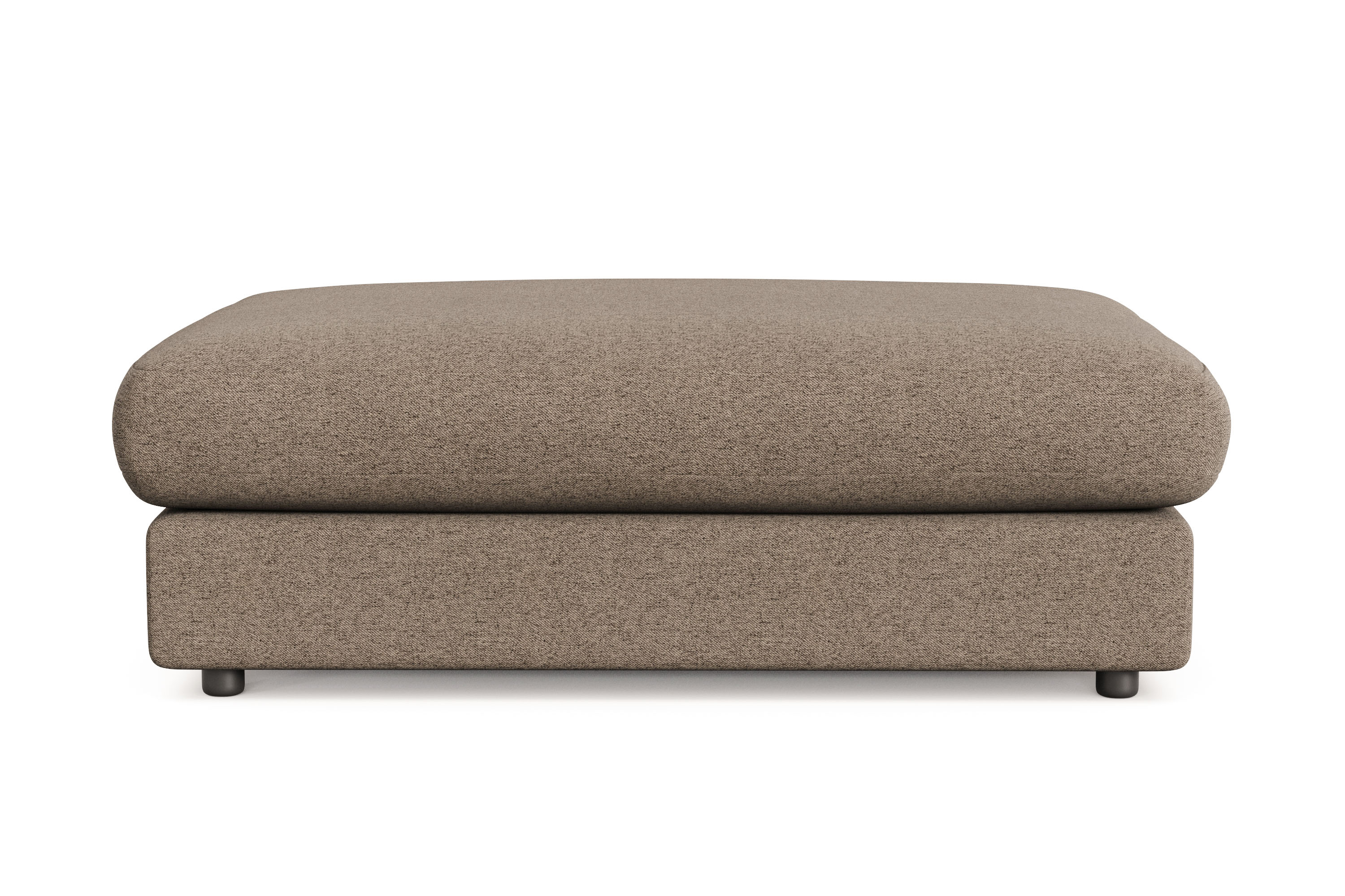 arken lyx rektangulär fotpall i tyg - brun