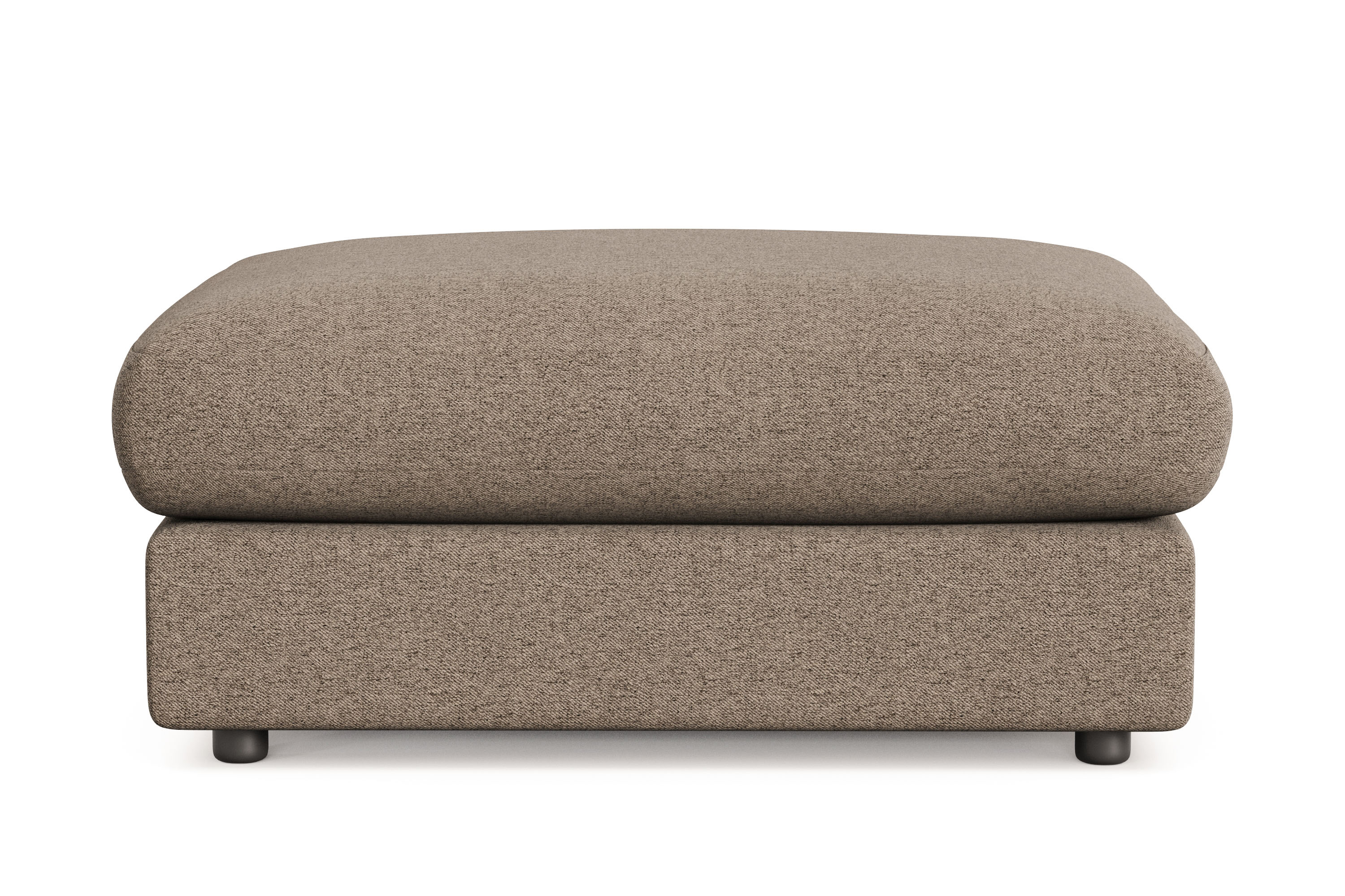 arken lyx rektangulär fotpall i tyg - brun