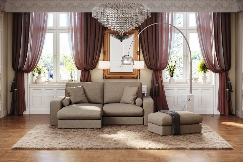 Arken Lyx Rektangulär Fotpall i Tyg - Brun - Möbler - Vardagsrum - Stolar & sittmöbler - Pallar - Fotpall