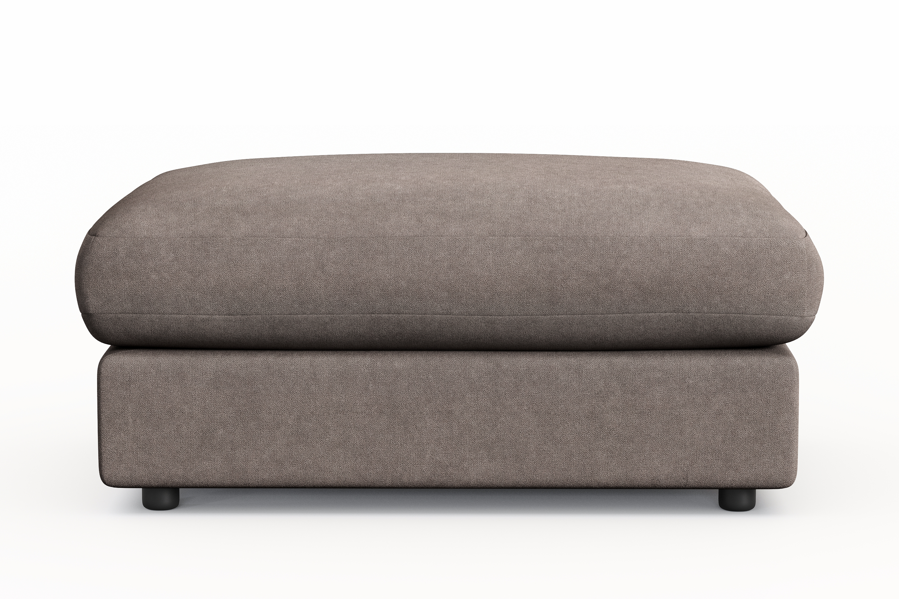 arken lyx rektangulär fotpall i tyg - brun