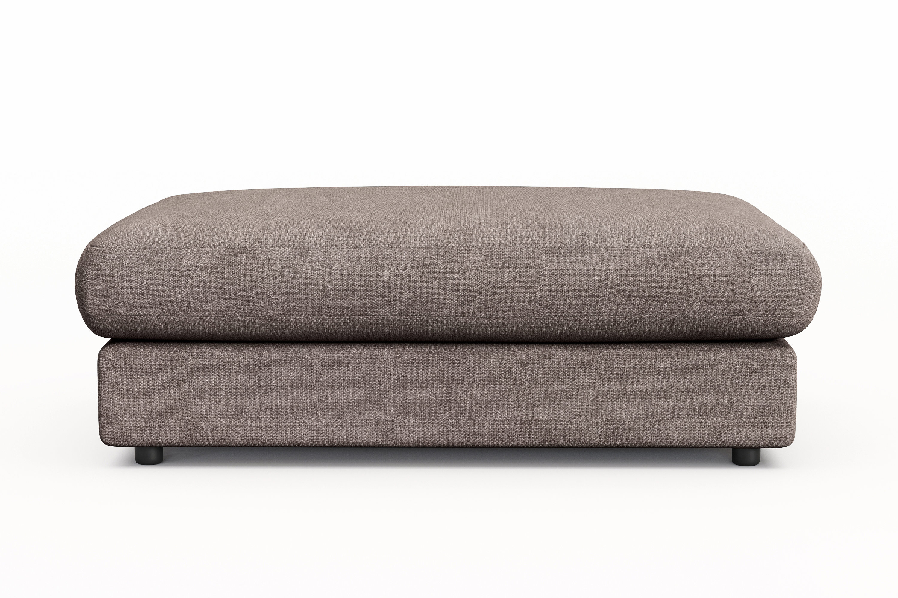 arken lyx rektangulär fotpall i tyg - brun