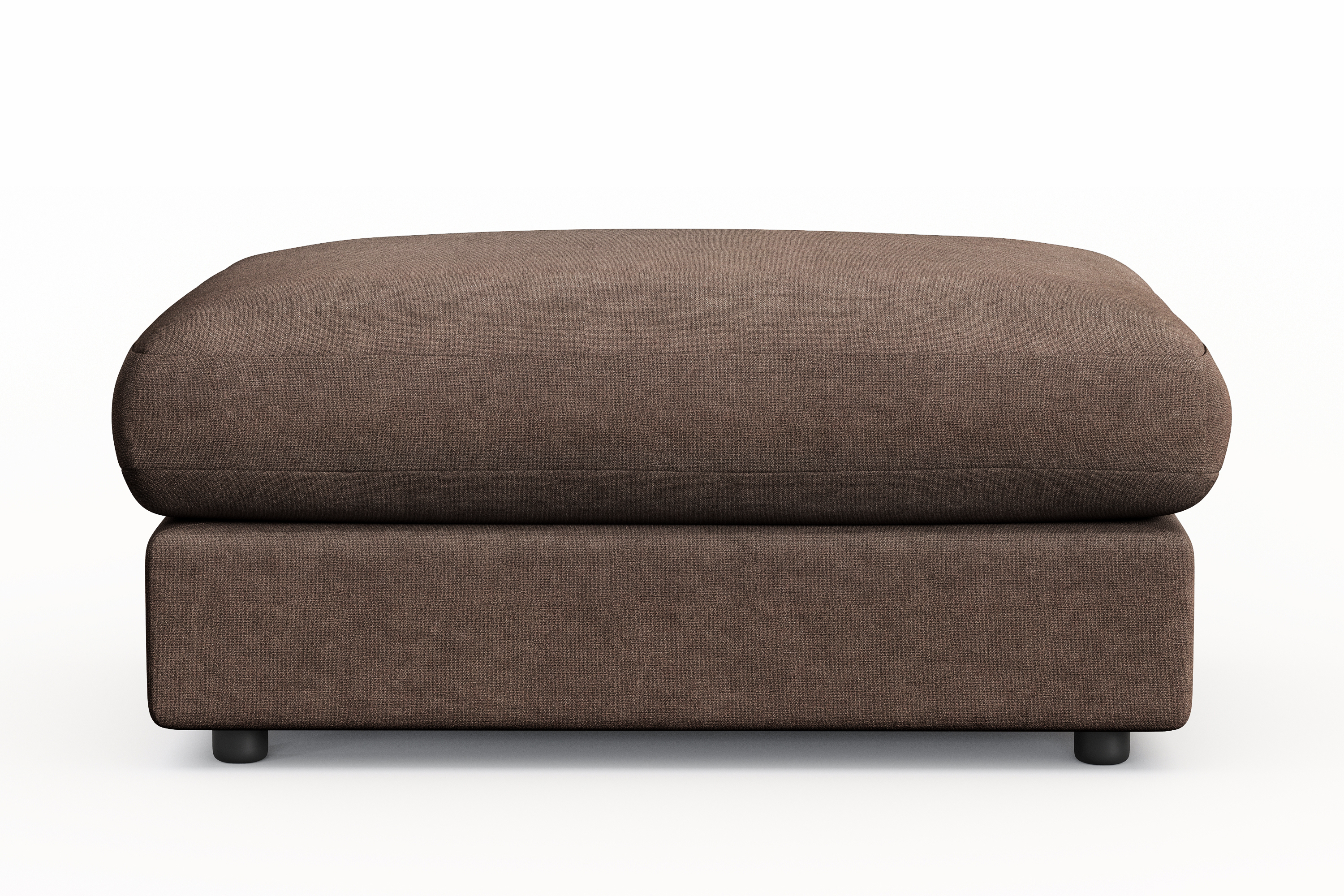 arken lyx rektangulär fotpall i tyg - brun