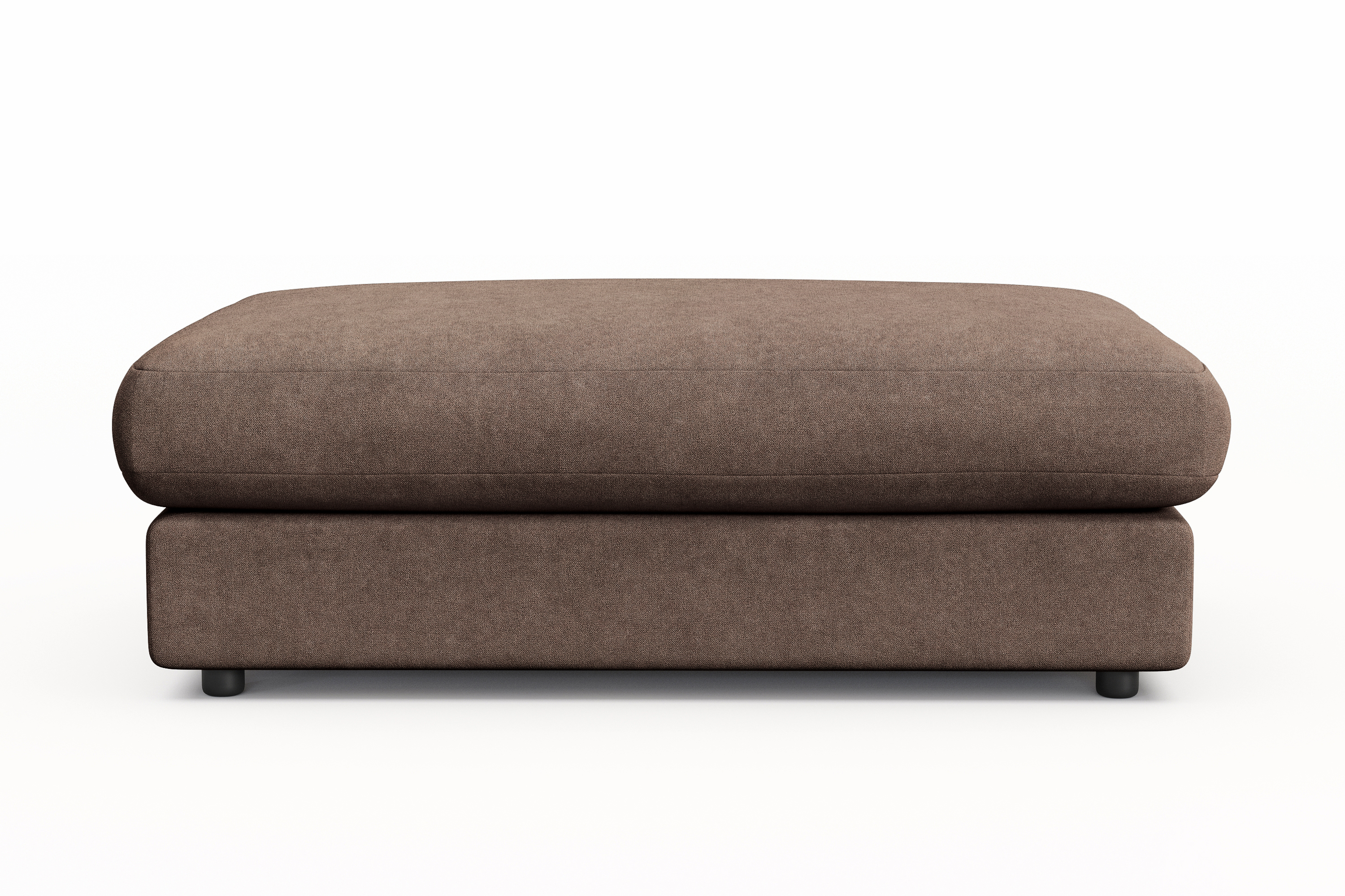 arken lyx rektangulär fotpall i tyg - brun