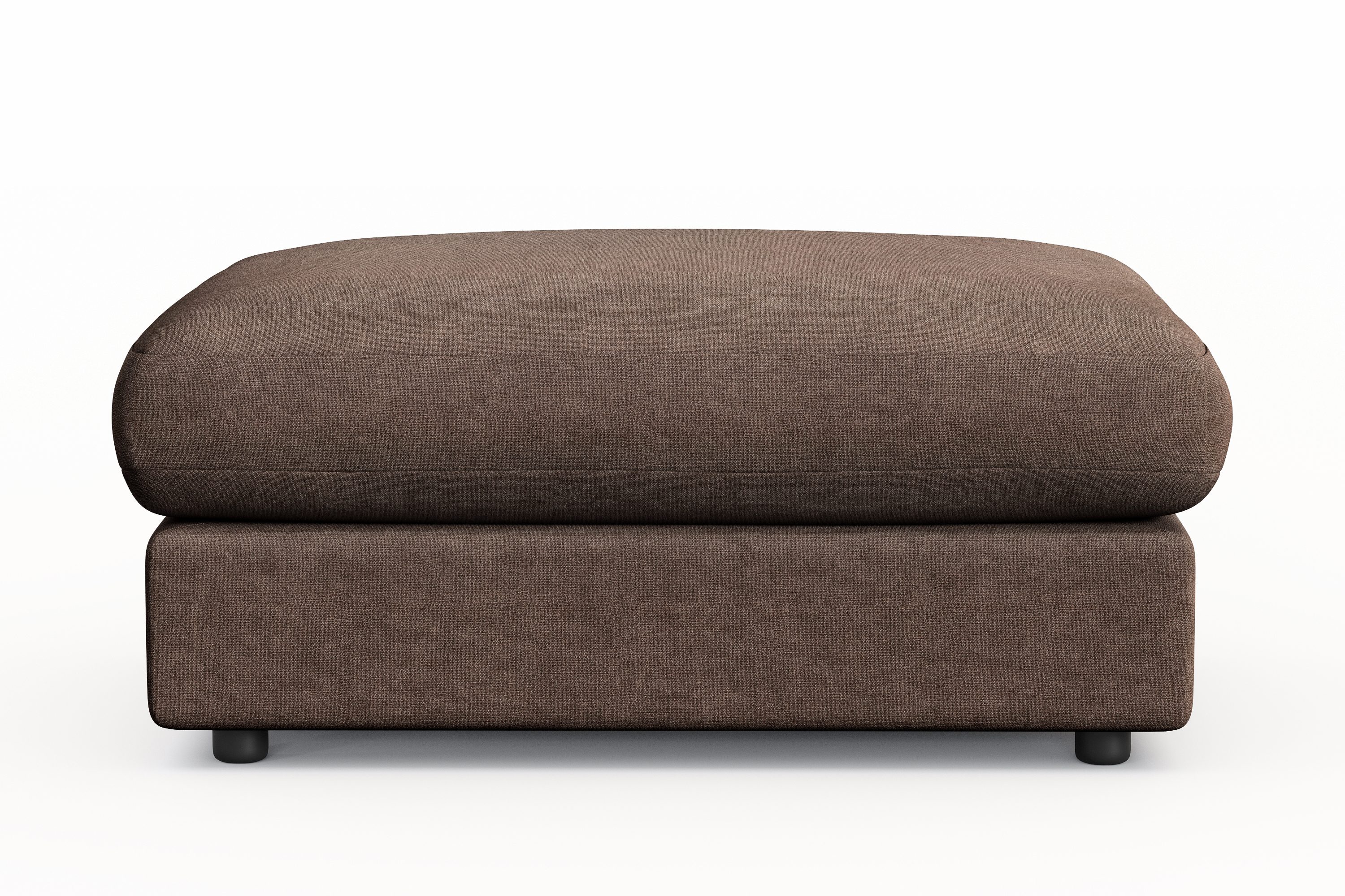 arken lyx rektangulär fotpall i tyg - brun