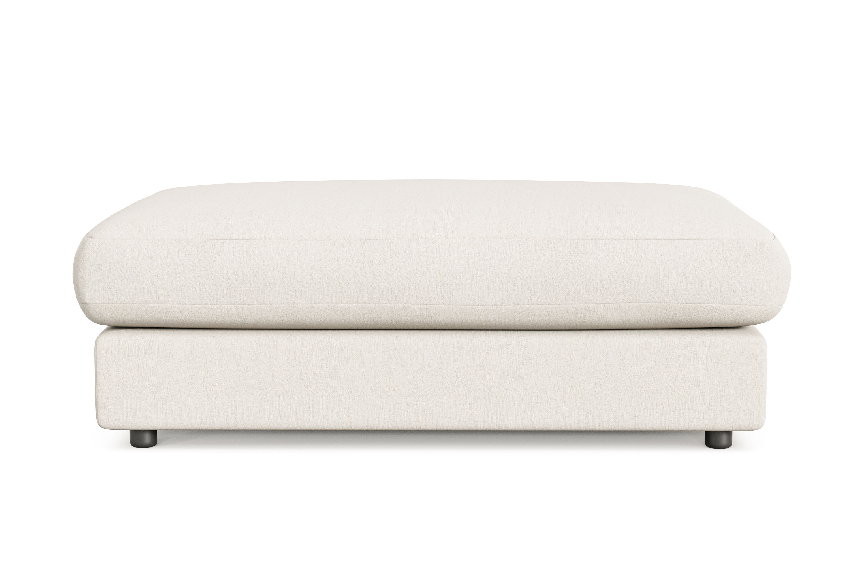 arken lyx rektangulär fotpall i tyg - ljusbeige