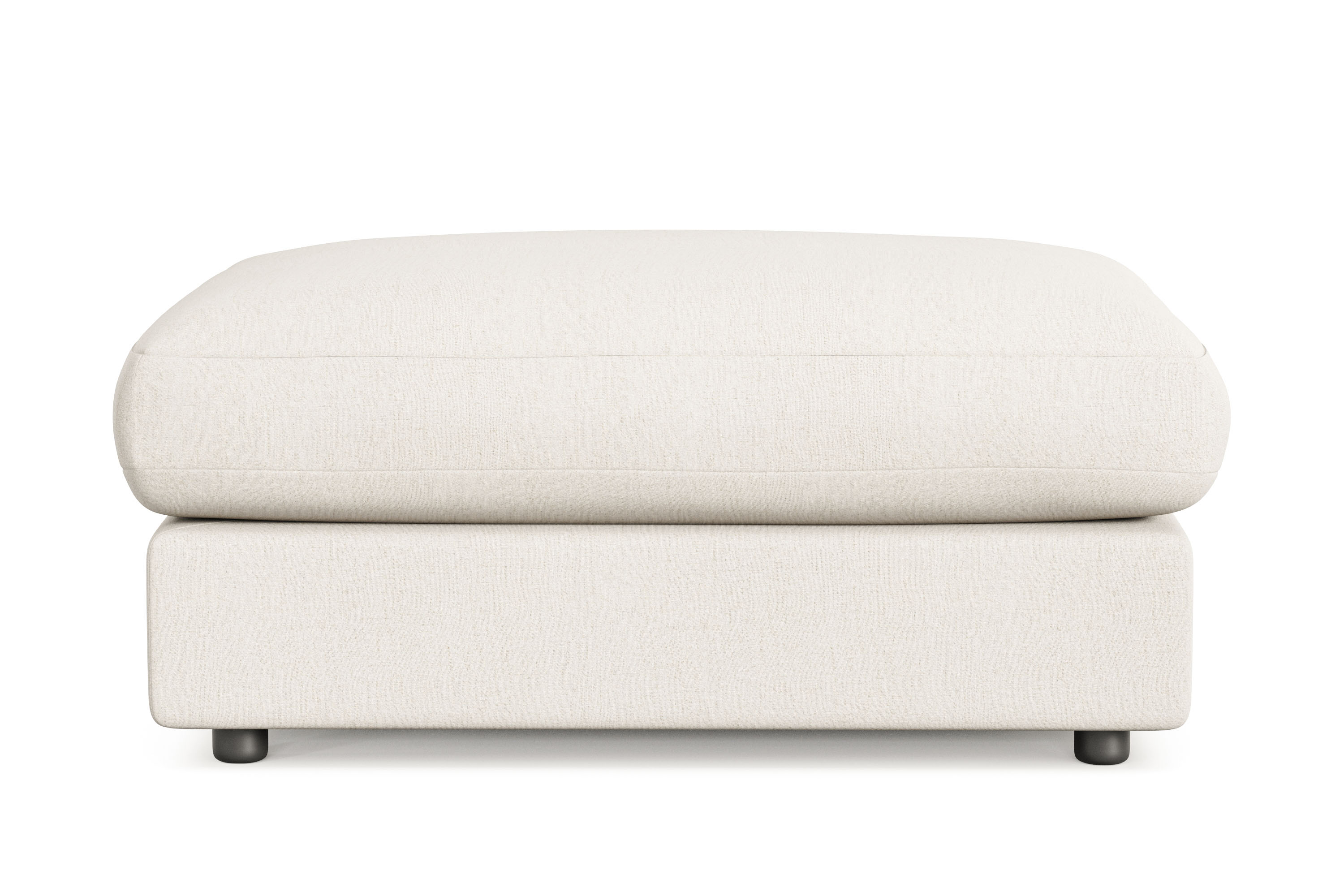 arken lyx rektangulär fotpall i tyg - ljusbeige