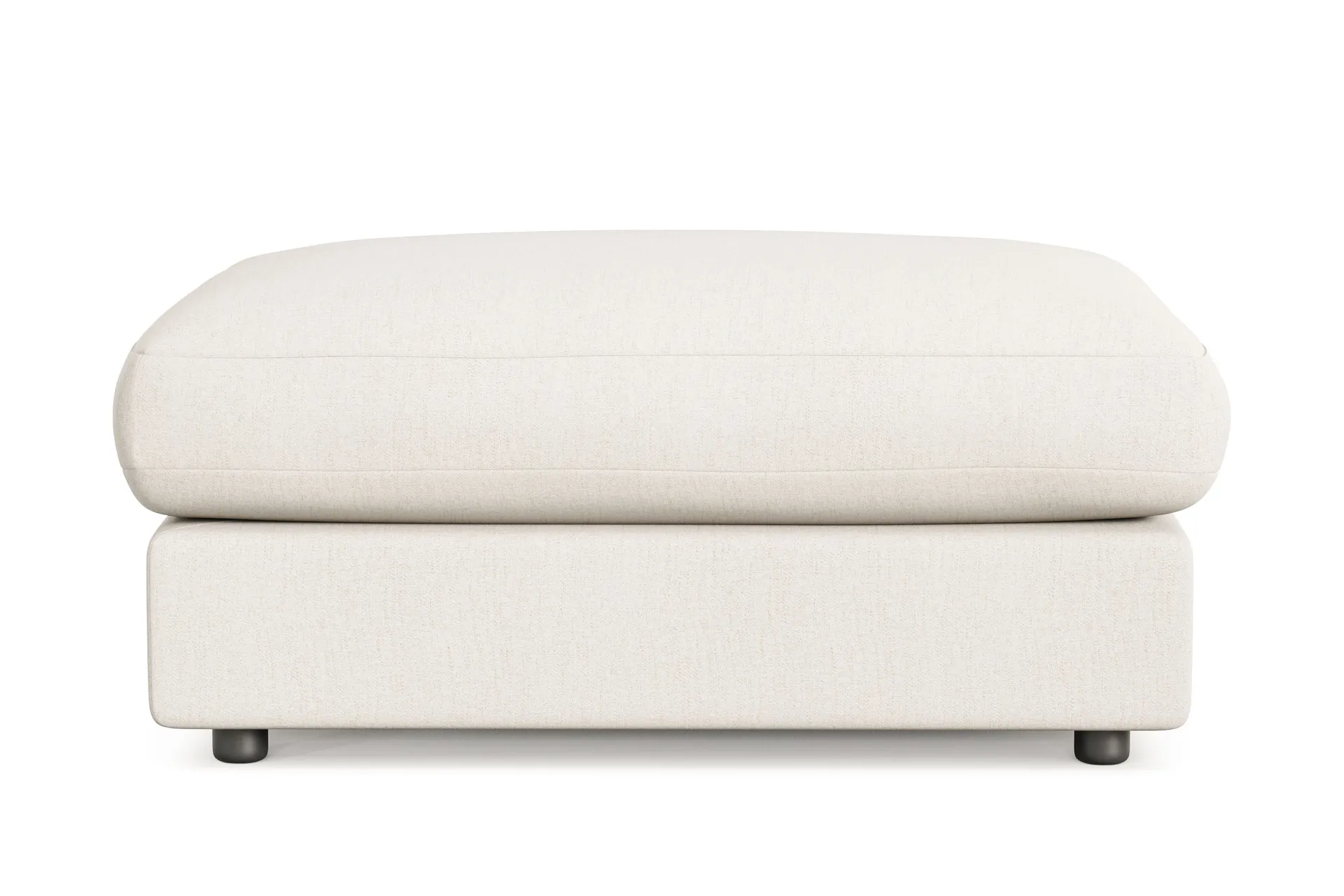 arken lyx rektangulär fotpall i tyg - ljusbeige