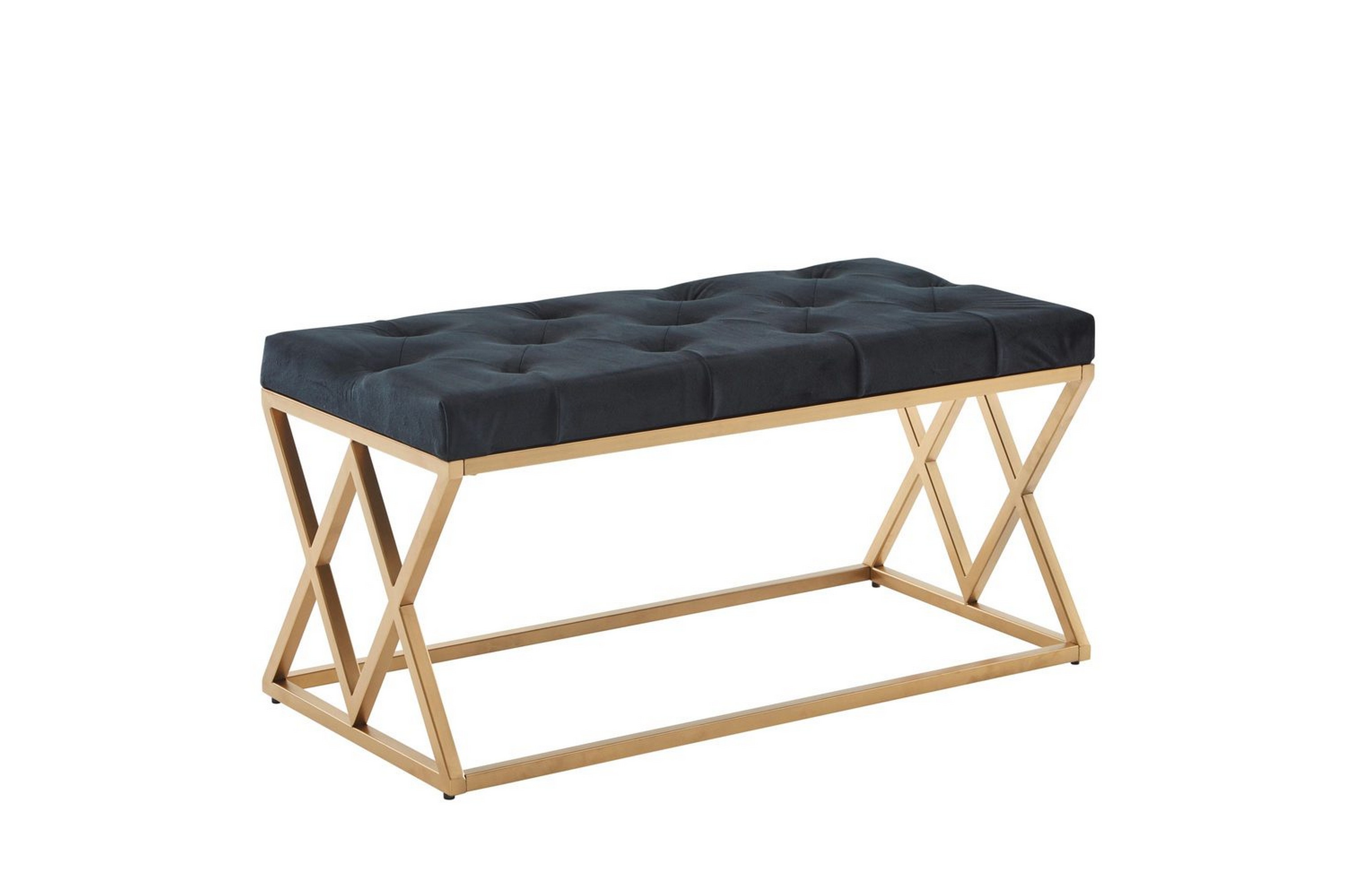 bänk wohnling klädd chesterfield-utseende med sammetsklädsel dubbelsäng - dubbelsäng