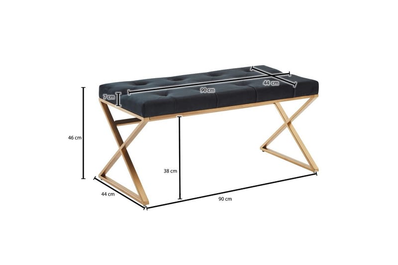 Bänk Wohnling klädd Chesterfield-utseende med sammetsklädsel enkel ram - enkel ram - Möbler - Vardagsrum - Stolar & sittmöbler - Pallar - Fotpall