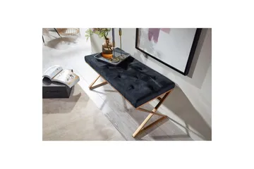 Bänk Wohnling klädd Chesterfield-utseende med sammetsklädsel enkel ram - enkel ram - Möbler - Vardagsrum - Stolar & sittmöbler - Pallar - Fotpall