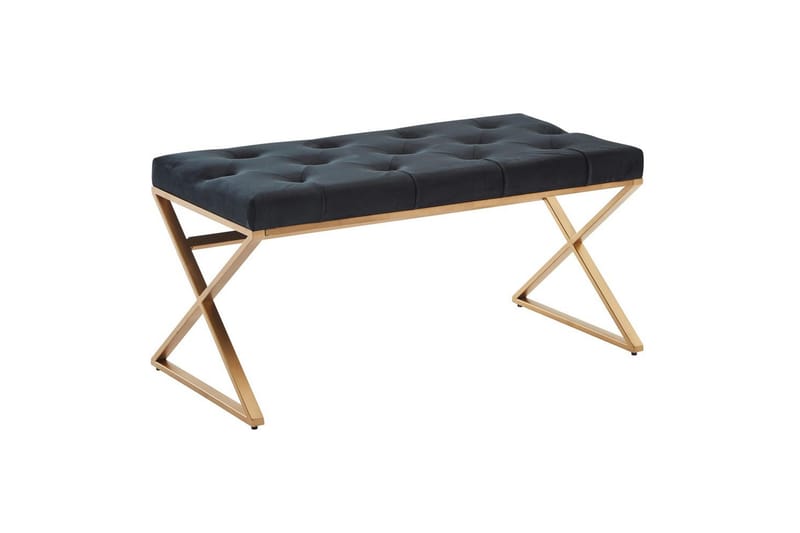 Bänk Wohnling klädd Chesterfield-utseende med sammetsklädsel enkel ram - enkel ram - Möbler - Vardagsrum - Stolar & sittmöbler - Pallar - Fotpall