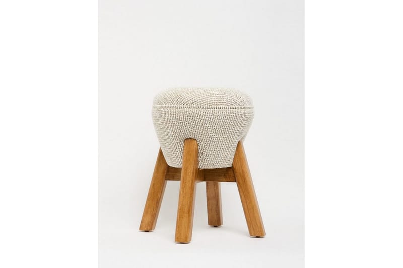 Brenric Howard fotpall 38 cm, Cream/Valnöt